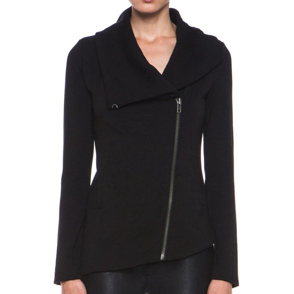Helmut Lang Villus Black Zip Up Sweatshirt Jacket